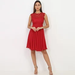 Online La Modeuse Robe avec dentelle Rouge