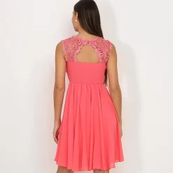 Discount La Modeuse Robe avec dentelle Corail