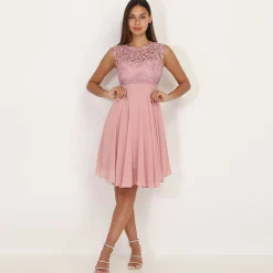 Outlet La Modeuse Robe avec dentelle VieuxRose