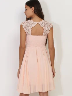 Best La Modeuse Robe avec dentelle Rose