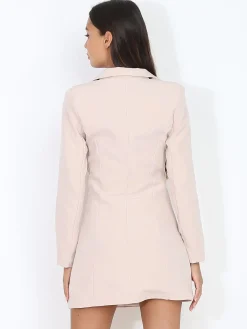 Online La Modeuse Robe blazer cintrée et boutonnée Nude