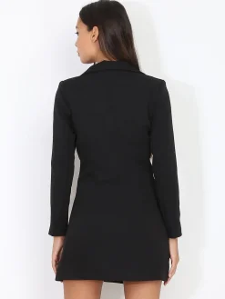 Best La Modeuse Robe blazer cintrée et boutonnée Noir