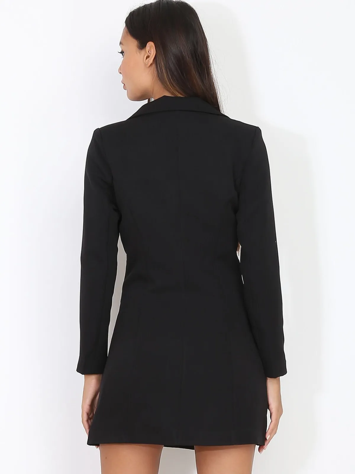 Best La Modeuse Robe blazer cintrée et boutonnée Noir