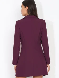 Online La Modeuse Robe blazer cintrée et boutonnée Prune