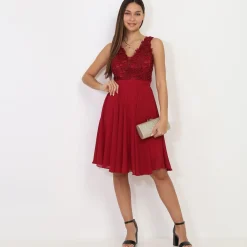 Online La Modeuse Robe brodée à perles grandes tailles Rougefoncé