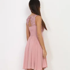 New La Modeuse Robe brodée à perles grandes tailles VieuxRose