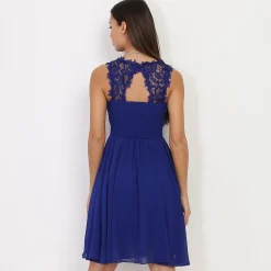 Hot La Modeuse Robe brodée à perles grandes tailles Bleu