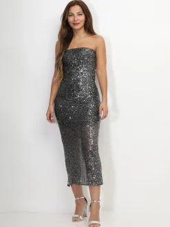 Sale La Modeuse Robe bustier à sequins