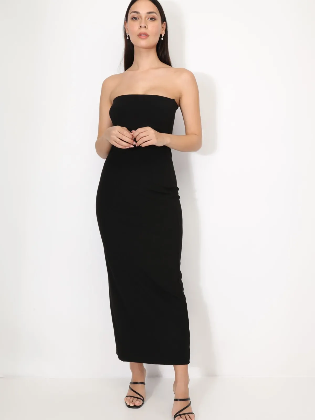 New La Modeuse Robe bustier moulante Noir