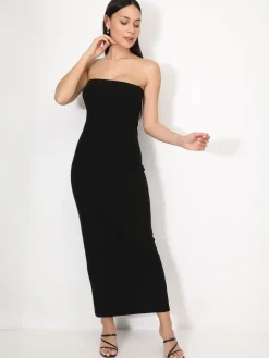 New La Modeuse Robe bustier moulante Noir