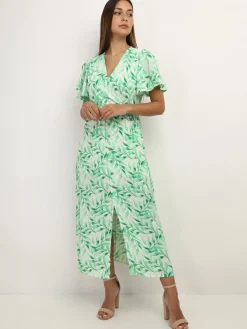 Best La Modeuse Robe cache c艙ur à motif feuilles Vert