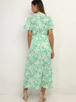 Best La Modeuse Robe cache c艙ur à motif feuilles Vert