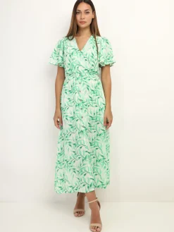 Best La Modeuse Robe cache c艙ur à motif feuilles Vert