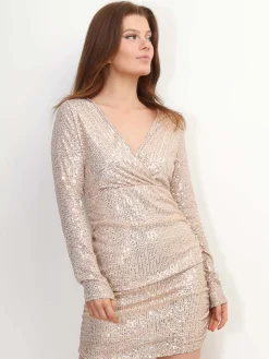 Best La Modeuse Robe cache-c艙ur à sequins Dorérose