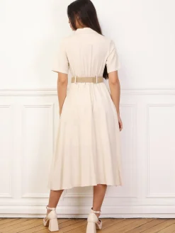 New La Modeuse Robe chemise style utilitaire Beige