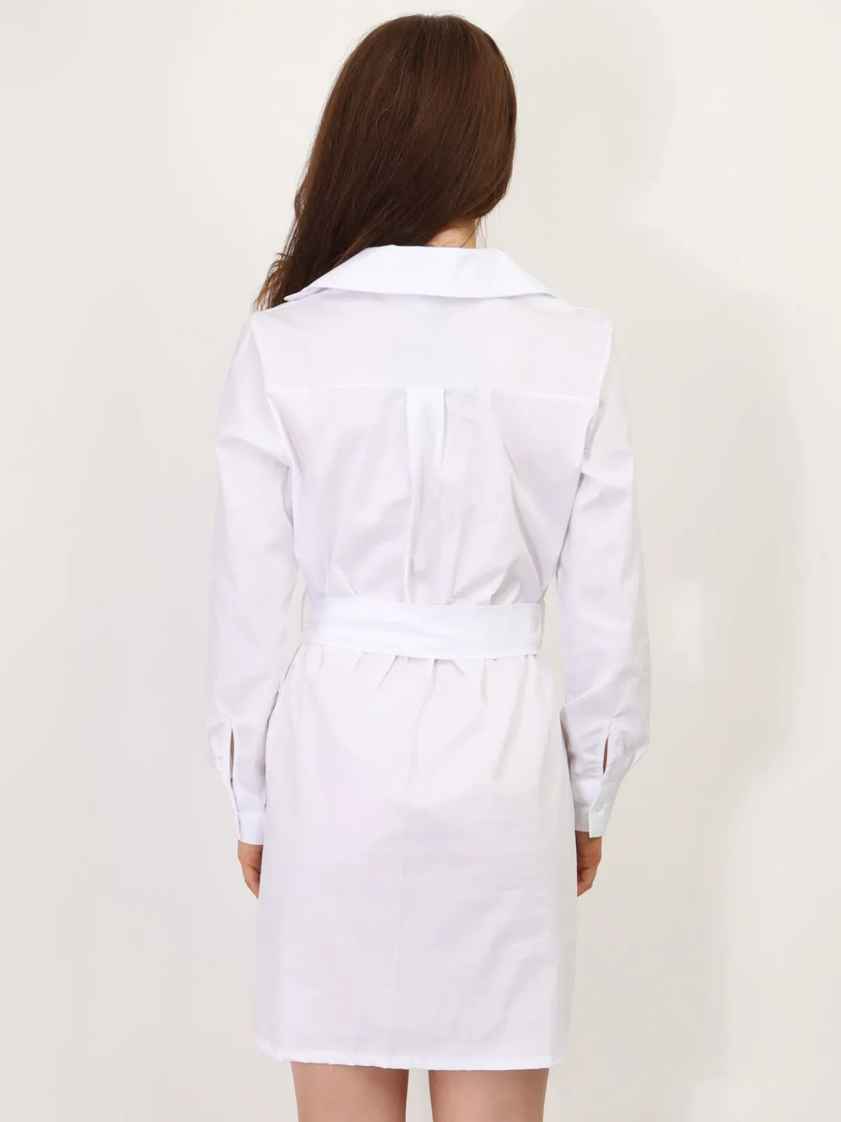 New La Modeuse Robe chemisier à nouer Blanc