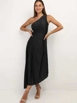 La Modeuse Robe cut-out et asymétrique plissée Noir