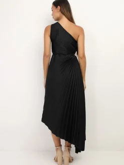 La Modeuse Robe cut-out et asymétrique plissée Noir