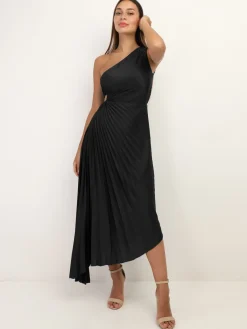 La Modeuse Robe cut-out et asymétrique plissée Noir