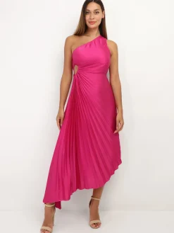 Online La Modeuse Robe cut-out et asymétrique plissée Fuchsia