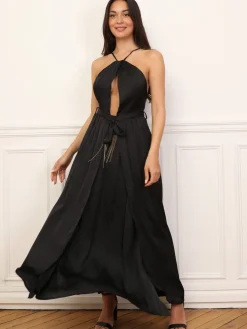 Outlet La Modeuse Robe cut-out style portefeuille Noir