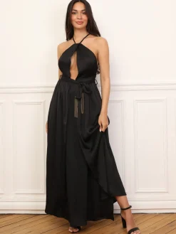 Outlet La Modeuse Robe cut-out style portefeuille Noir