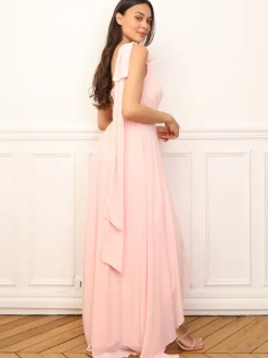 Sale La Modeuse Robe de cérémonie asymétrique et drapée Rose