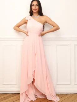 Sale La Modeuse Robe de cérémonie asymétrique et drapée Rose