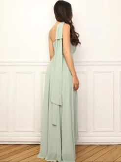 Online La Modeuse Robe de cérémonie asymétrique et drapée Vertclair
