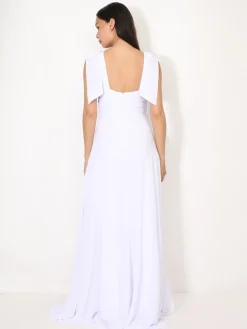 New La Modeuse Robe de cérémonie drapée à rubans Blanc