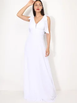 New La Modeuse Robe de cérémonie drapée à rubans Blanc