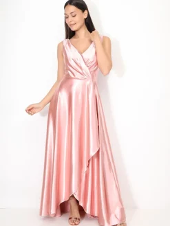 La Modeuse Robe de cérémonie satinée et drapée VieuxRose