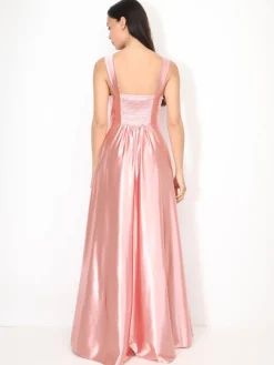 La Modeuse Robe de cérémonie satinée et drapée VieuxRose