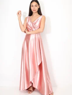 La Modeuse Robe de cérémonie satinée et drapée VieuxRose
