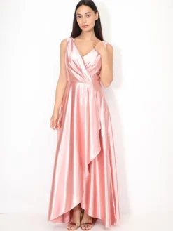 La Modeuse Robe de cérémonie satinée et drapée VieuxRose