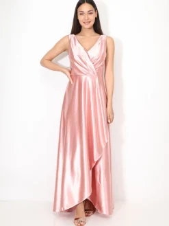 La Modeuse Robe de cérémonie satinée et drapée VieuxRose