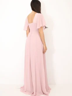 La Modeuse Robe de cérémonies à manches papillons VieuxRose