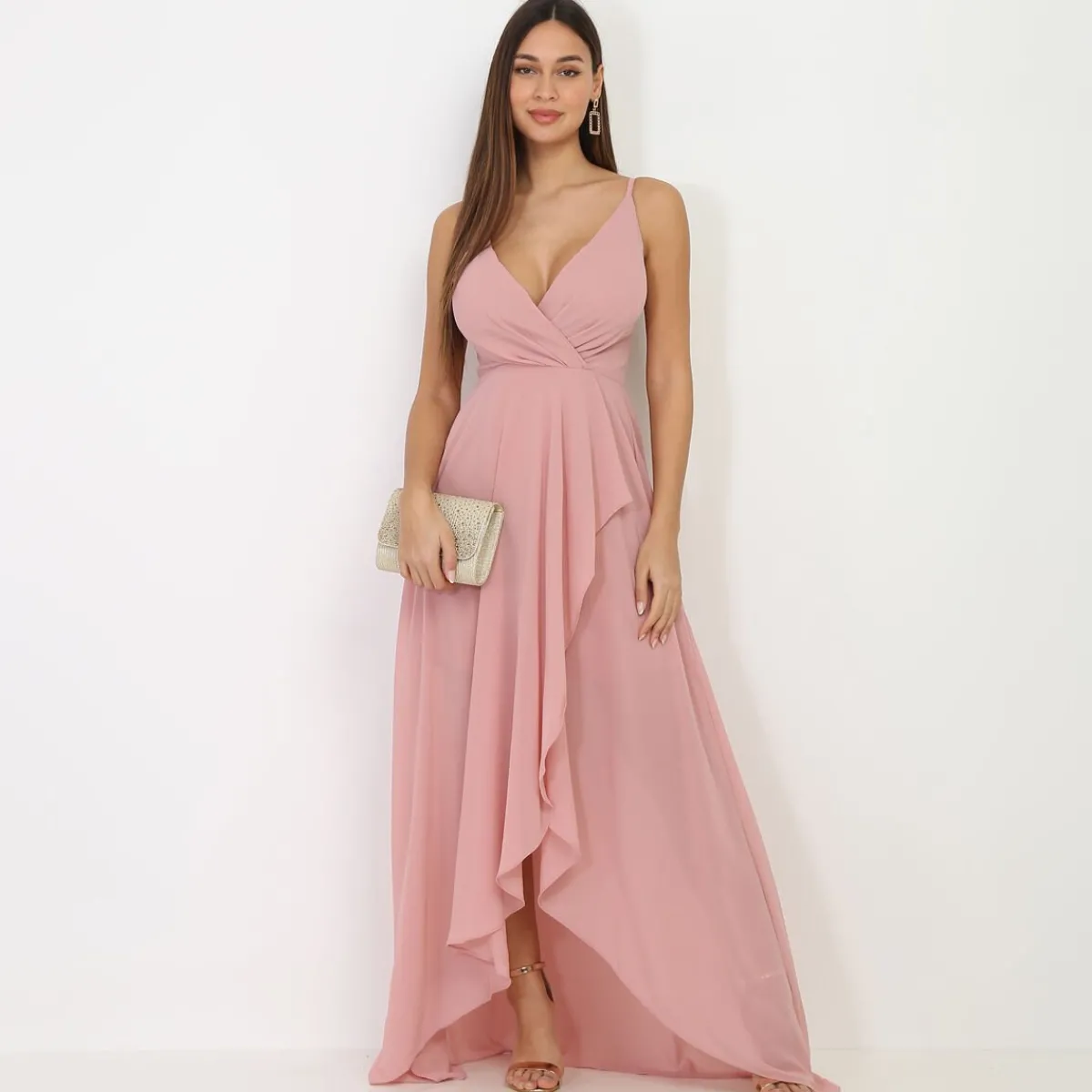 Clearance La Modeuse Robe de soirée longue VieuxRose
