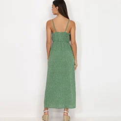 New La Modeuse Robe fluide à pois Vert