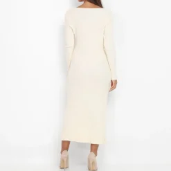 New La Modeuse Robe gilet à boutons Beige