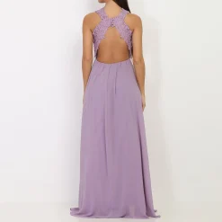 Best La Modeuse Robe longue à broderies fleuries Violetclair
