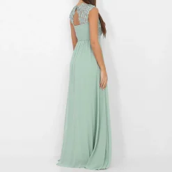 New La Modeuse Robe longue à dentelle Vertclair