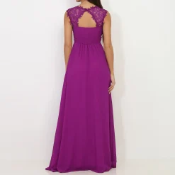 Hot La Modeuse Robe longue à dentelle Violet