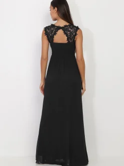 Best La Modeuse Robe longue à dentelle Noir