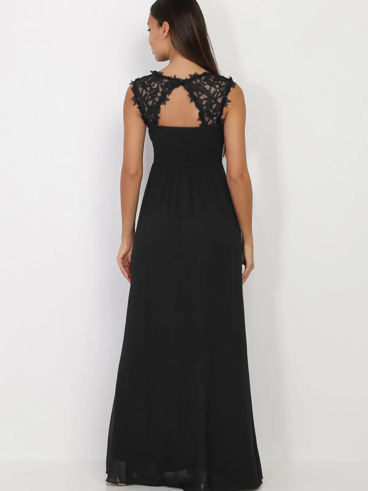 Best La Modeuse Robe longue à dentelle Noir