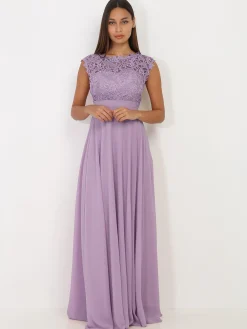 Clearance La Modeuse Robe longue à dentelle Parme