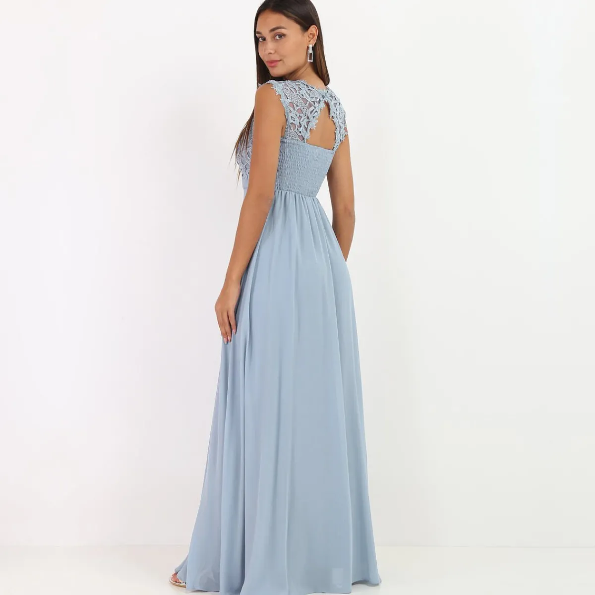 Best La Modeuse Robe longue à dentelle Bleucyan