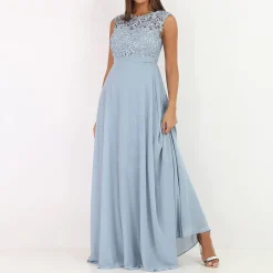 Best La Modeuse Robe longue à dentelle Bleucyan