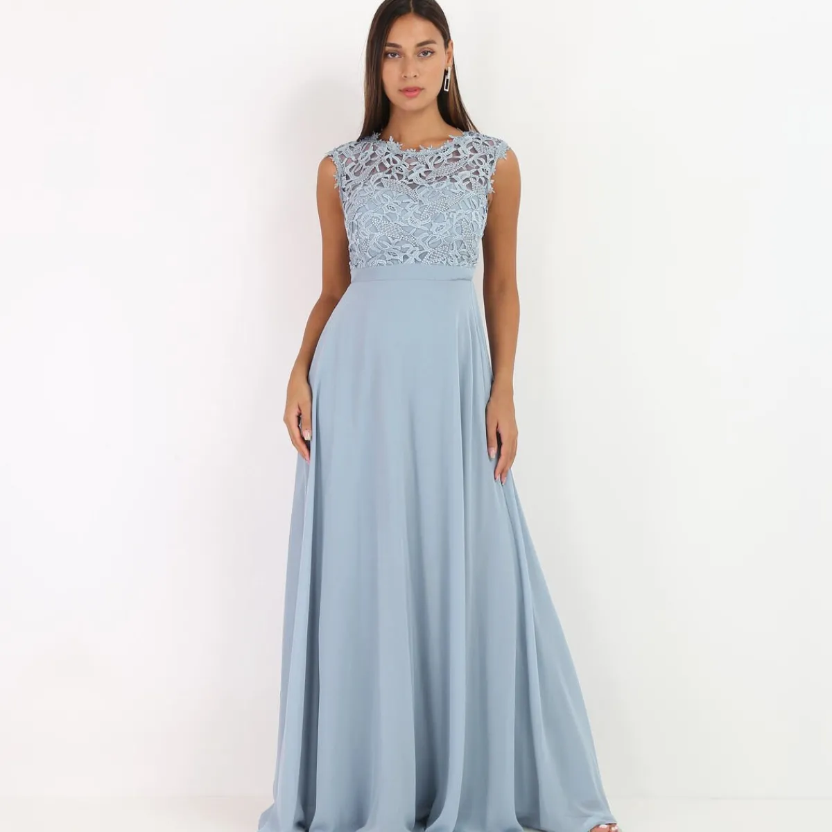 Best La Modeuse Robe longue à dentelle Bleucyan