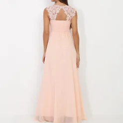 Discount La Modeuse Robe longue à dentelle Rose